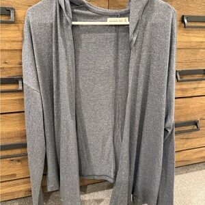 Abercrombie & Fitch Charcoal Open-Front Cardigan